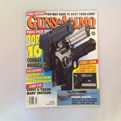 Vintage May 1994 Guns & Ammo Pros Pick Top 10 Combat Handguns Hornady Light Magnum 13-Shot .45 ACP