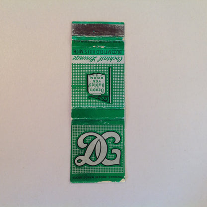 Vintage Matchbook Cover Devon Gables Tea Room Cocktail Lounge Bloomfield Hills MI Gr