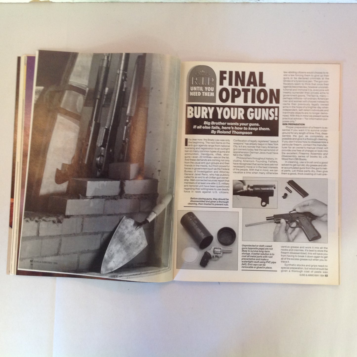 Vintage May 1994 Guns & Ammo Pros Pick Top 10 Combat Handguns Hornady Light Magnum 13-Shot .45 ACP