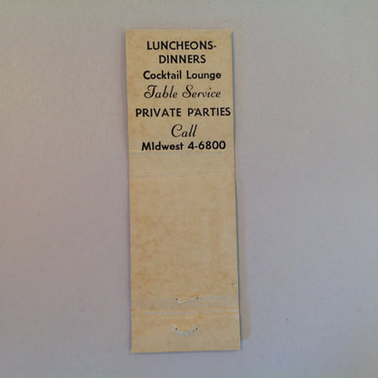 Vintage Matchbook Cover Devon Gables Tea Room Cocktail Lounge Bloomfield Hills MI Gr