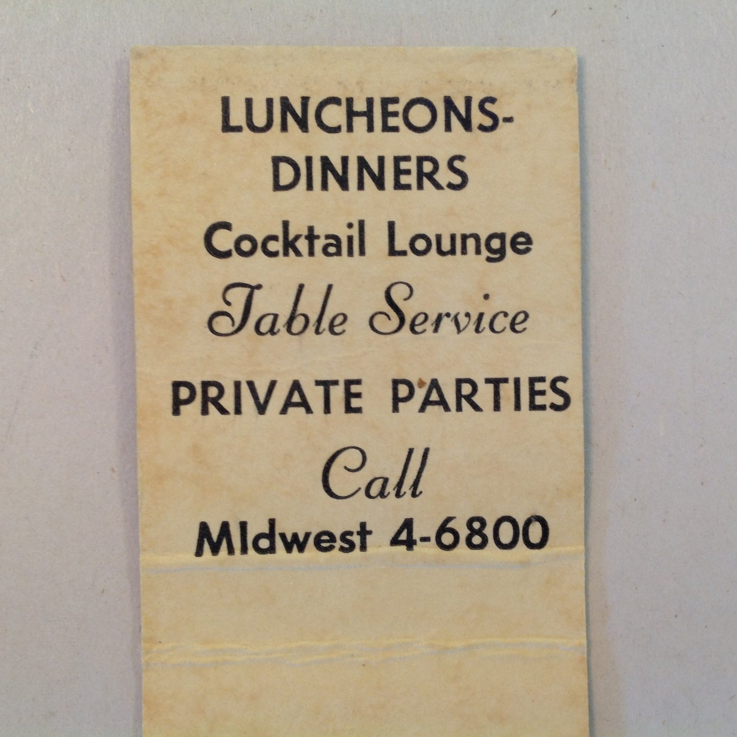 Vintage Matchbook Cover Devon Gables Tea Room Cocktail Lounge Bloomfield Hills MI Gr