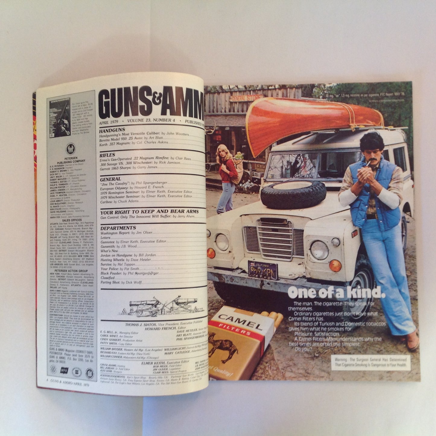 Vintage April 1979 Guns & Ammo Zeiss Scope ERMA .22 Rimfire Wootters Caribou Field Tests