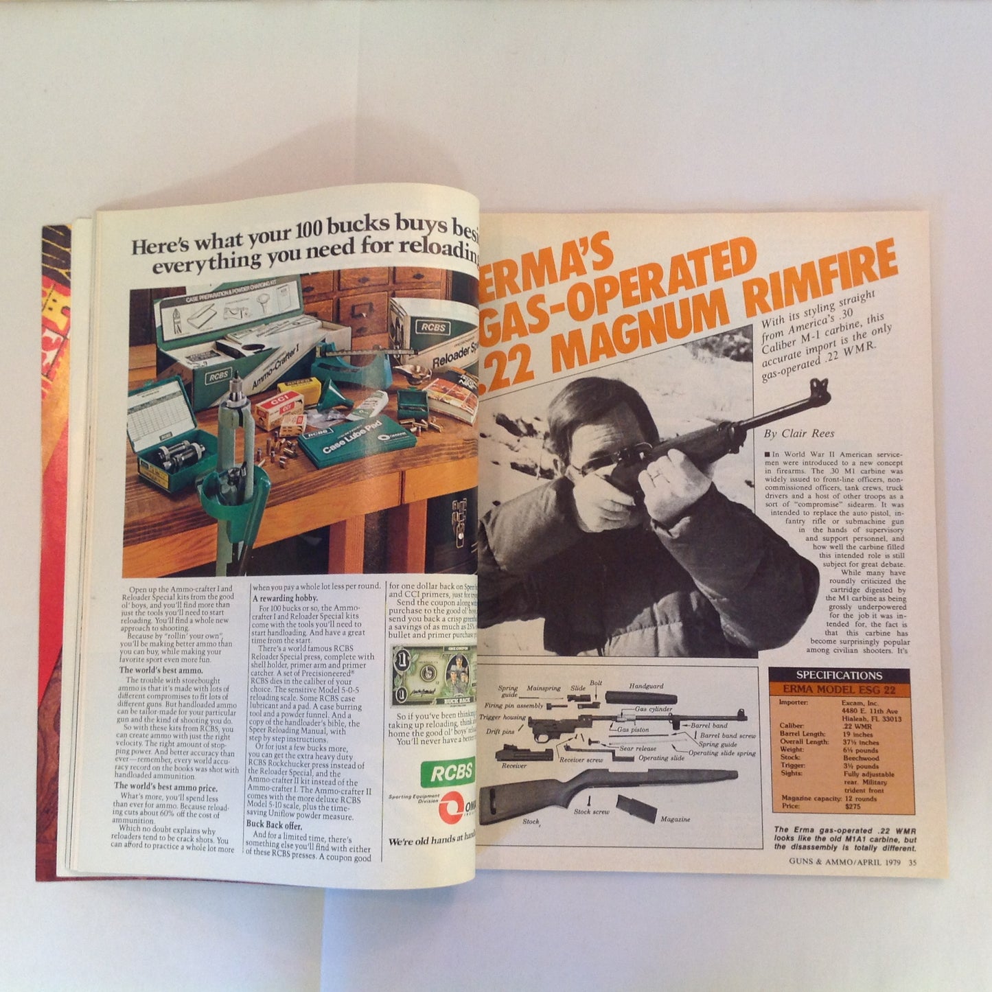 Vintage April 1979 Guns & Ammo Zeiss Scope ERMA .22 Rimfire Wootters Caribou Field Tests