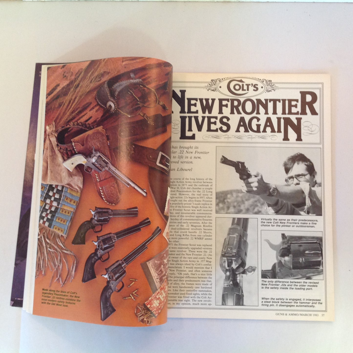 Vintage Mar 1983 Guns & Ammo Colt's New .22 Sixgun Jaguar 5-In-1 Rifle .357 Magnum Double Duty Scattergun