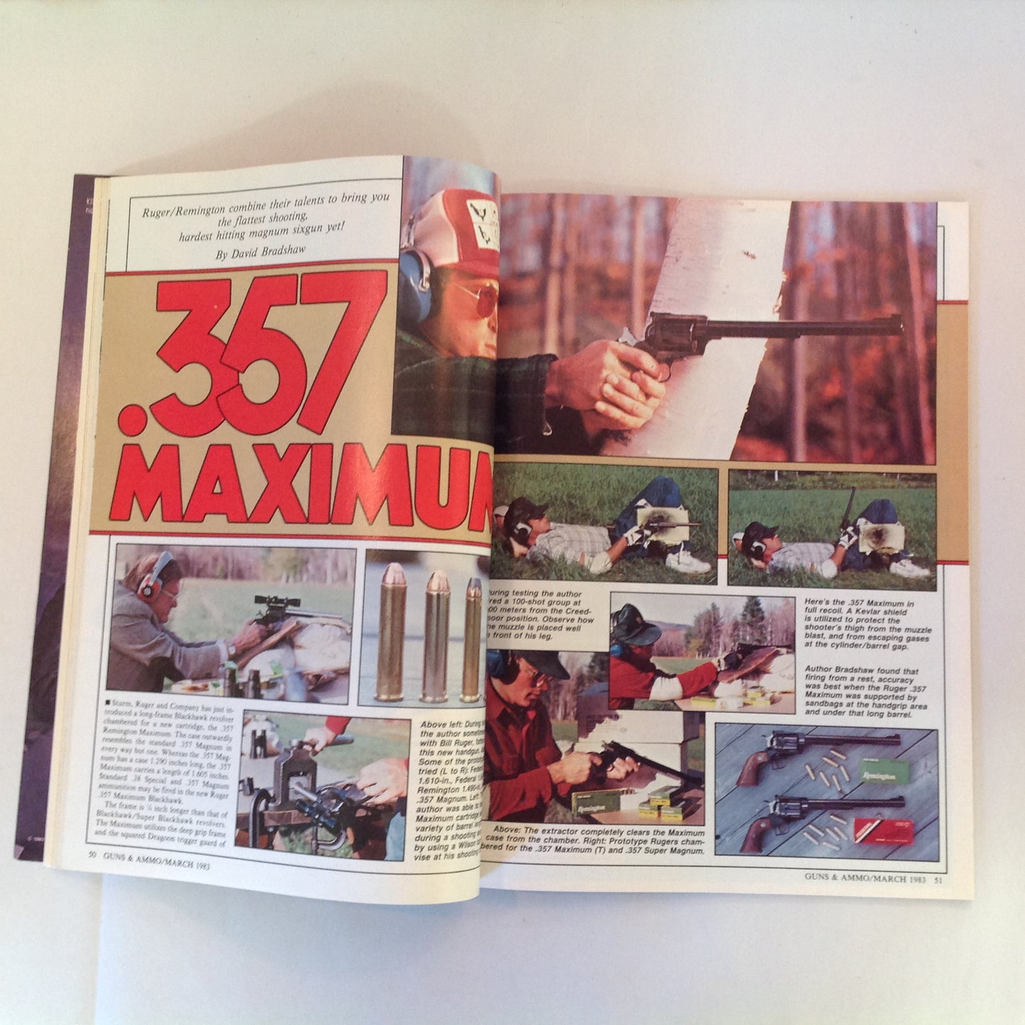 Vintage Mar 1983 Guns & Ammo Colt's New .22 Sixgun Jaguar 5-In-1 Rifle .357 Magnum Double Duty Scattergun