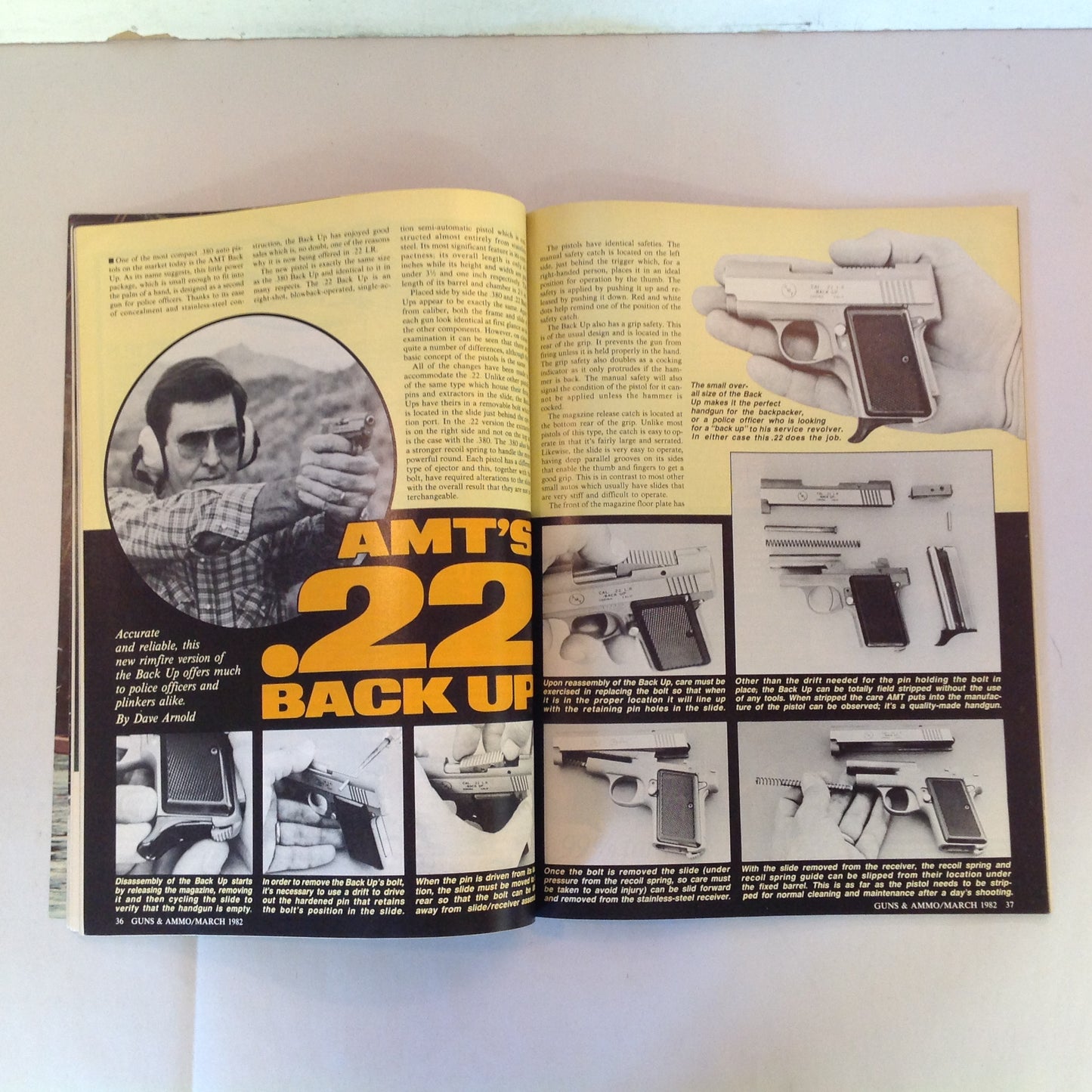 Vintage Mar 1982 Guns & Ammo AMT The .22 Back Up Colt's Percussion Pocket Pistols 9mm Parabellum