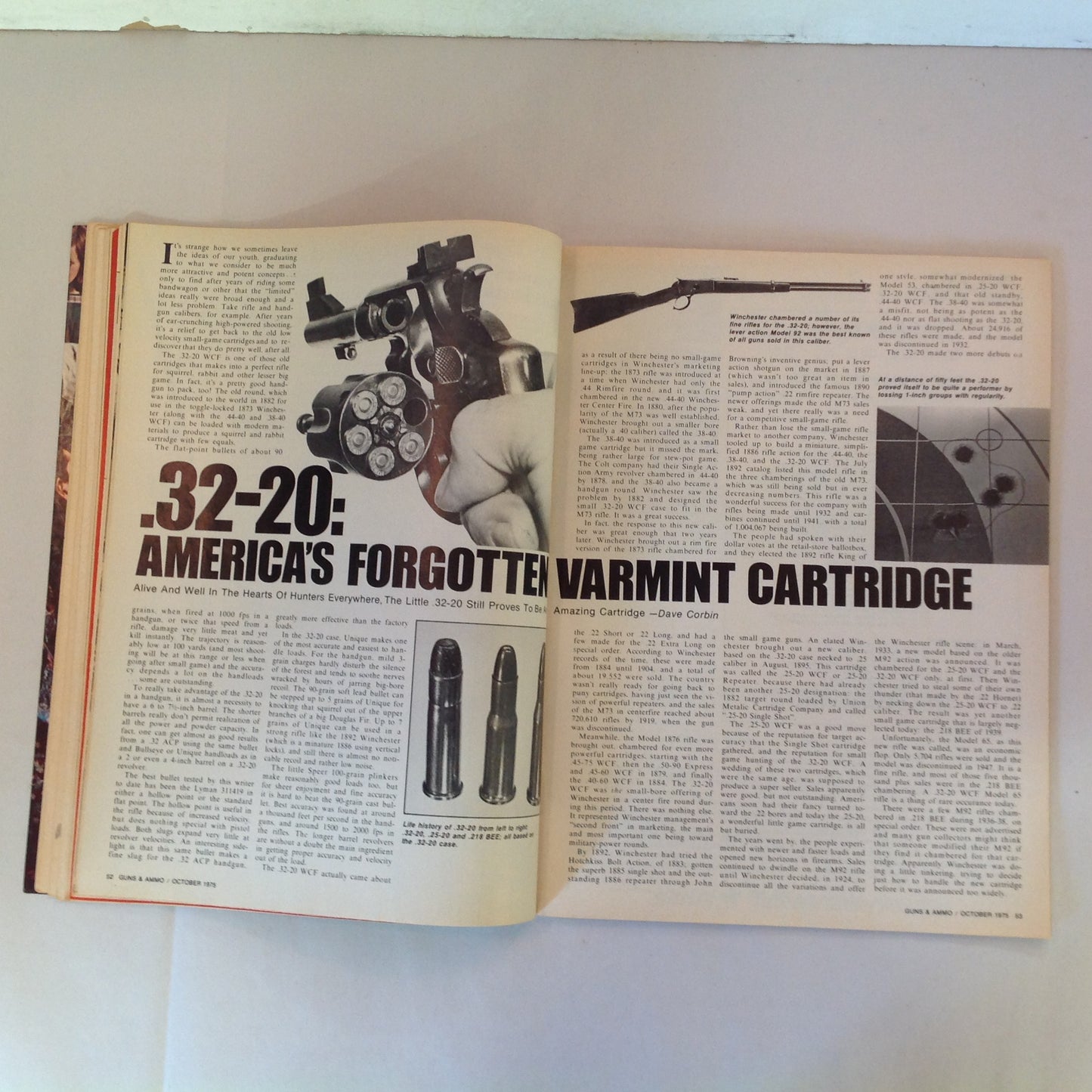 Vintage Oct 1975 Guns & Ammo Mystique of the Mauser Tom Swift's Electric Rifle Quad Cutter