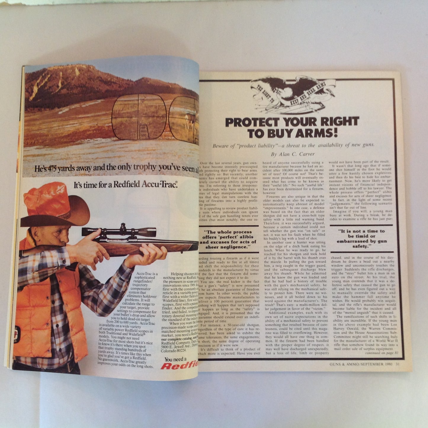 Vintage Sep 1980 Guns & Ammo Valmet System 3 Guns in 1 98 Mauser Old Time Calibers