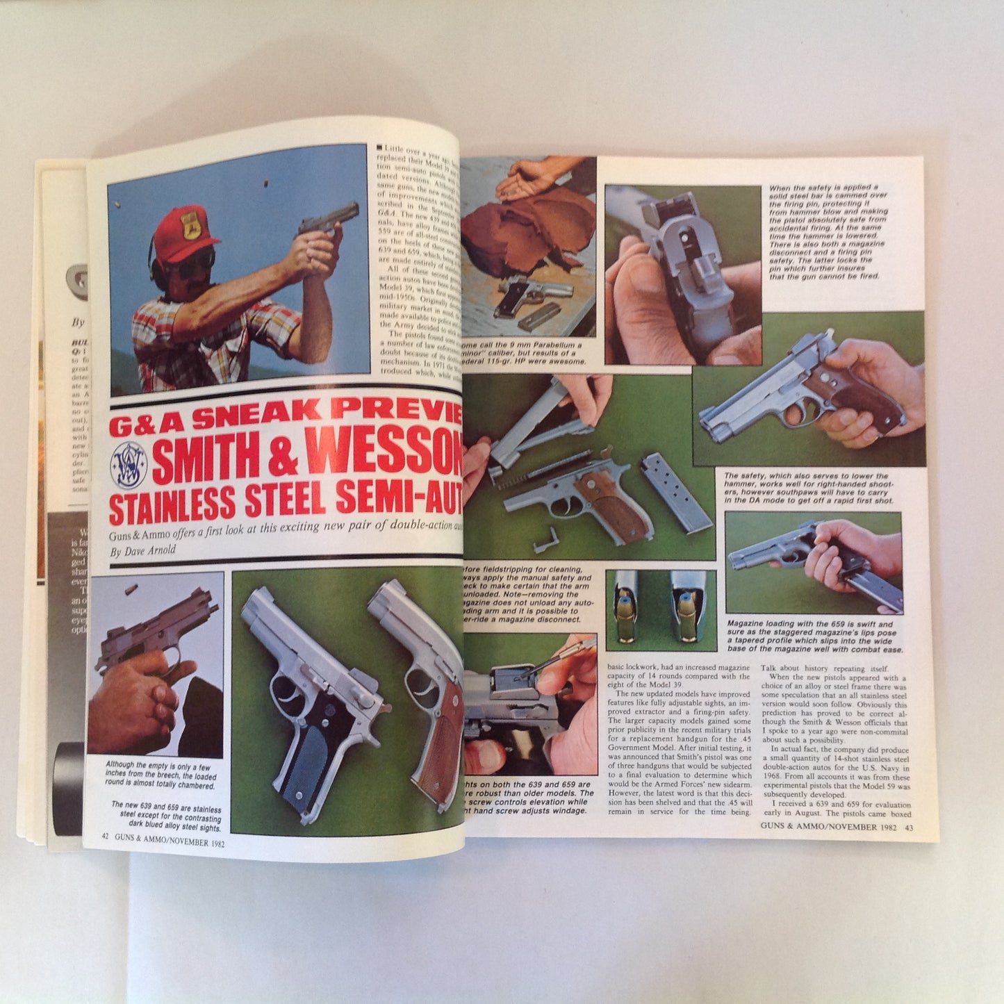 Vintage Nov 1982 Guns & Ammo Smith & Wesson's Stainless Steel Semi-Autos .222 Remington