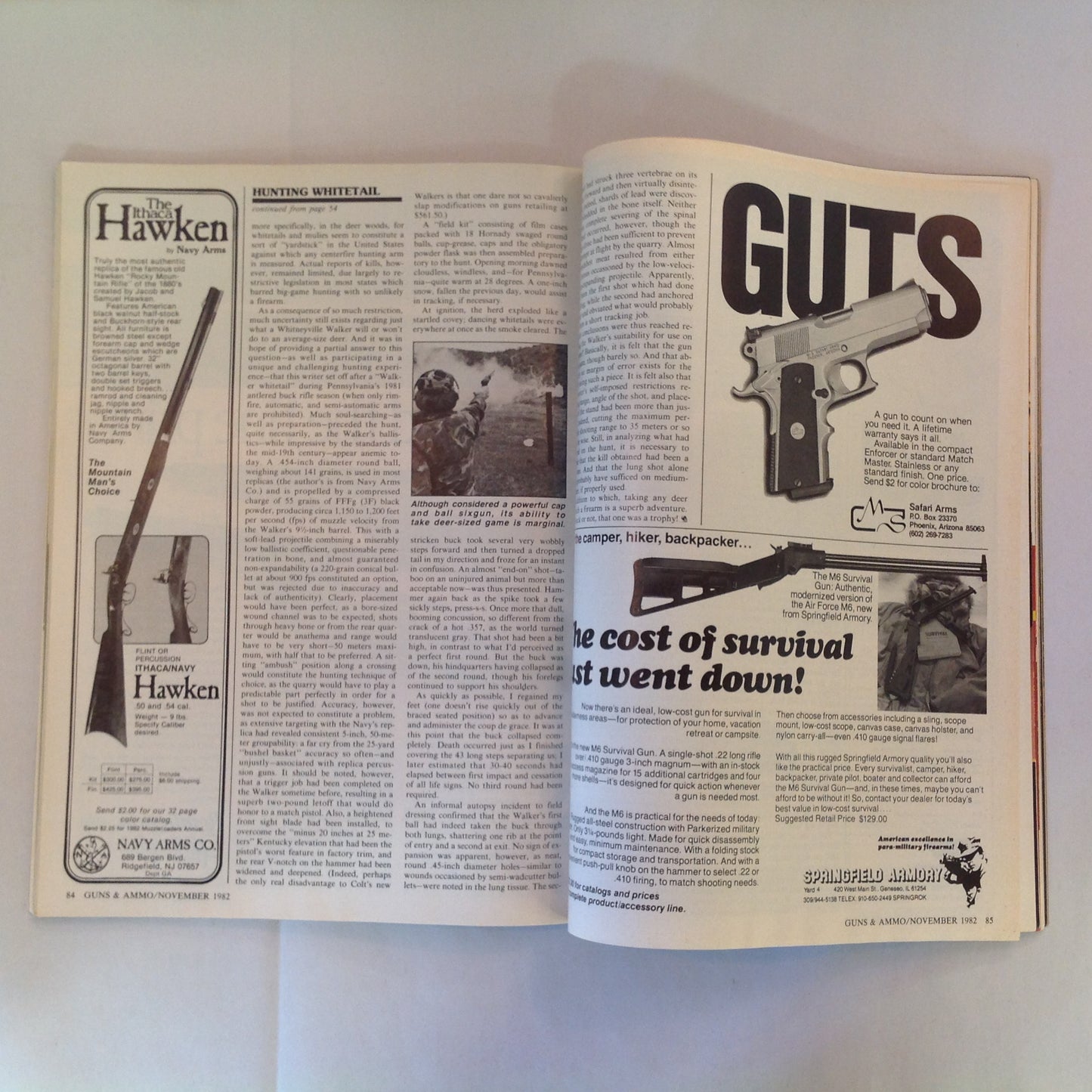 Vintage Nov 1982 Guns & Ammo Smith & Wesson's Stainless Steel Semi-Autos .222 Remington