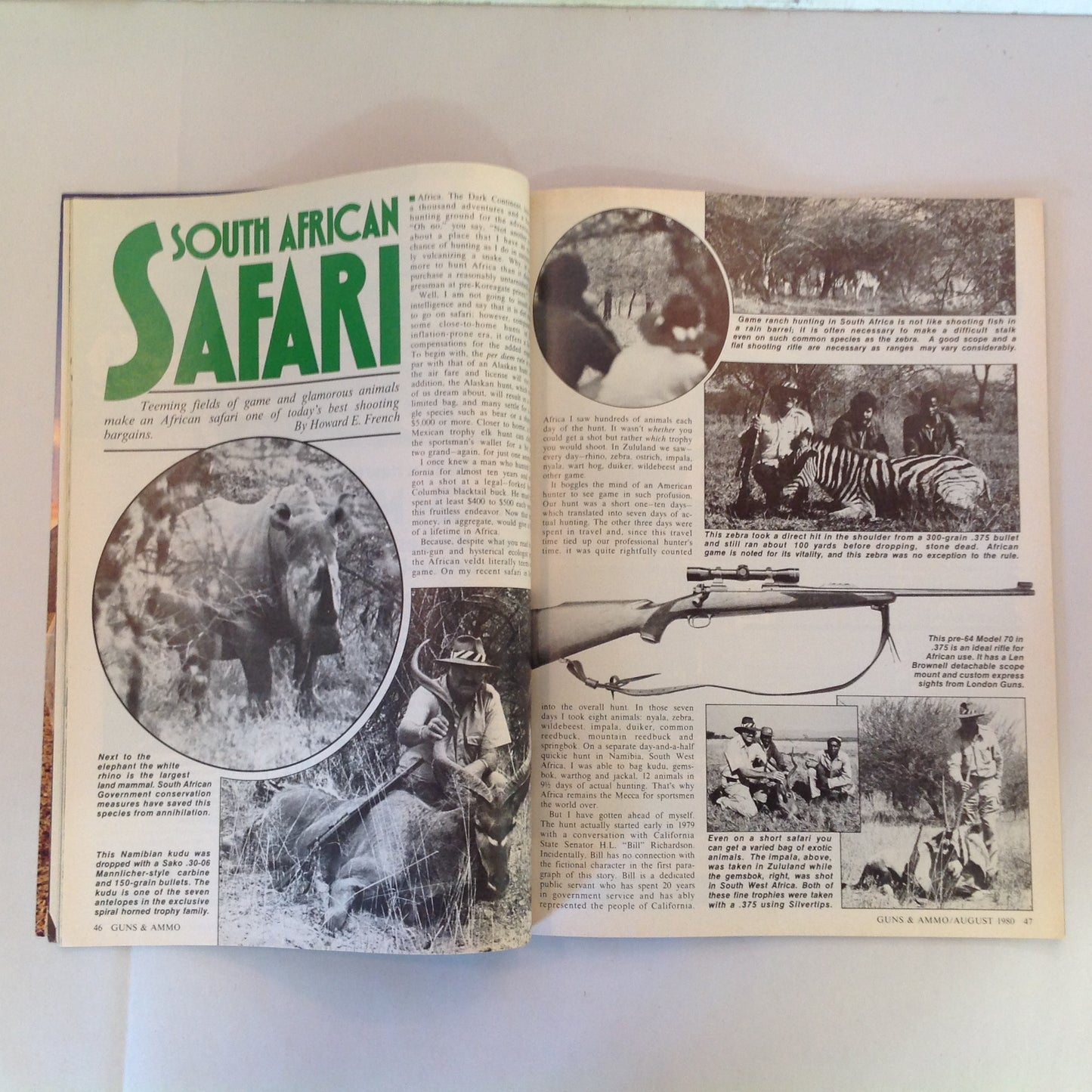 Vintage Aug 1980 Guns & Ammo Snubby Roundup 14 .38 Special Wheelguns .44 Walker Deer Rifles