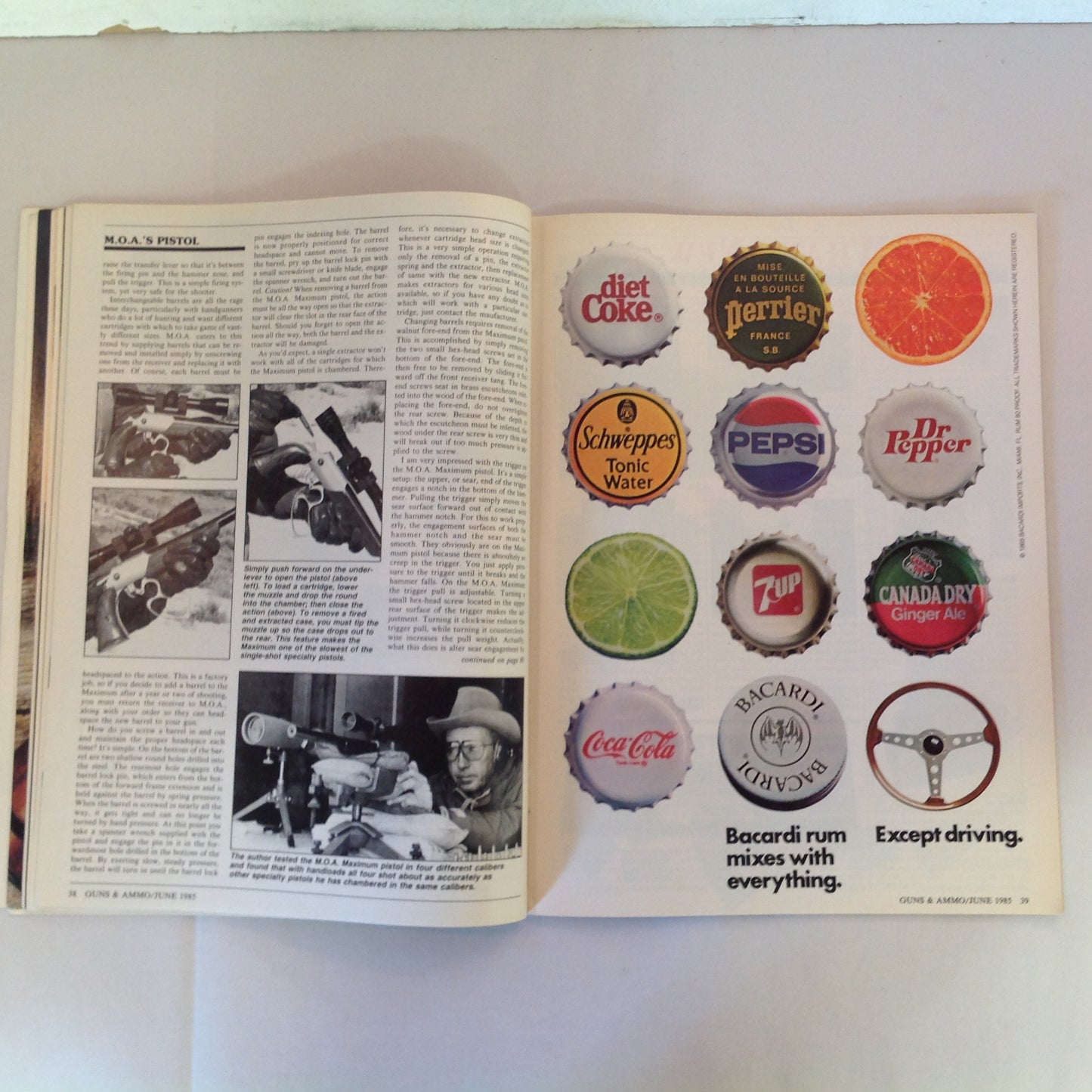 Vintage Jun 1985 Guns & Ammo .22 Auto Mag Dirty Harry Handgun Stocks Long-Range Pistol Mauser Broomhandle