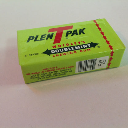 Vintage 1990's Wrigley's Doublemint Plen T Pack W Wrigely Chewing Gum 17 Sticks