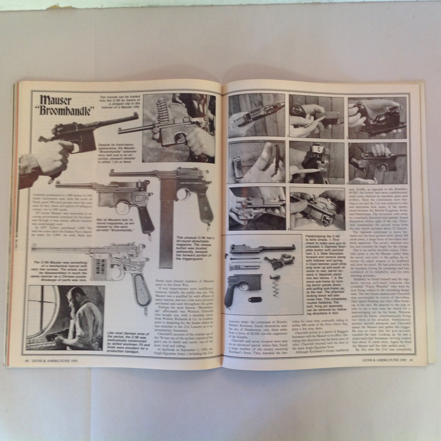 Vintage Jun 1985 Guns & Ammo .22 Auto Mag Dirty Harry Handgun Stocks Long-Range Pistol Mauser Broomhandle
