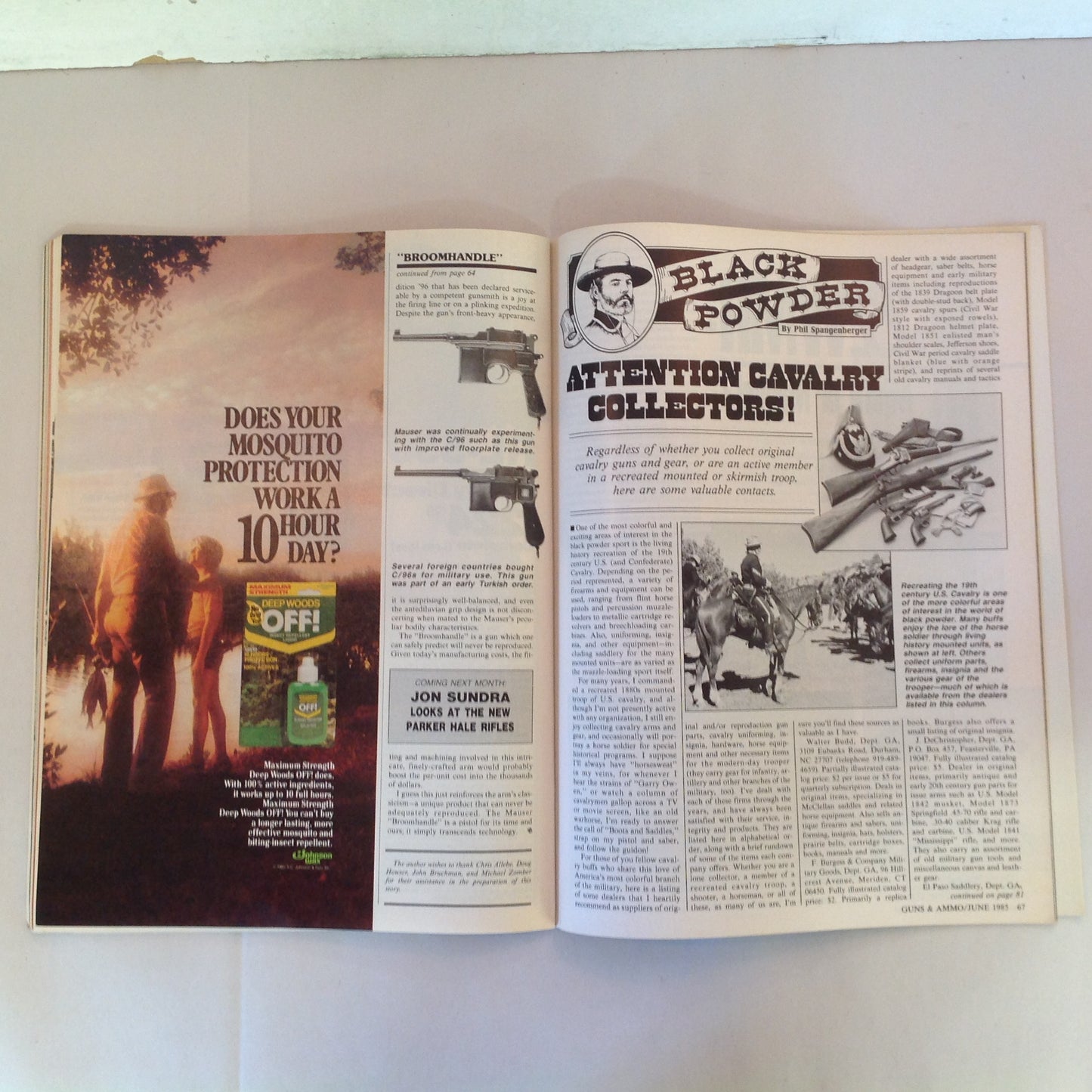 Vintage Jun 1985 Guns & Ammo .22 Auto Mag Dirty Harry Handgun Stocks Long-Range Pistol Mauser Broomhandle