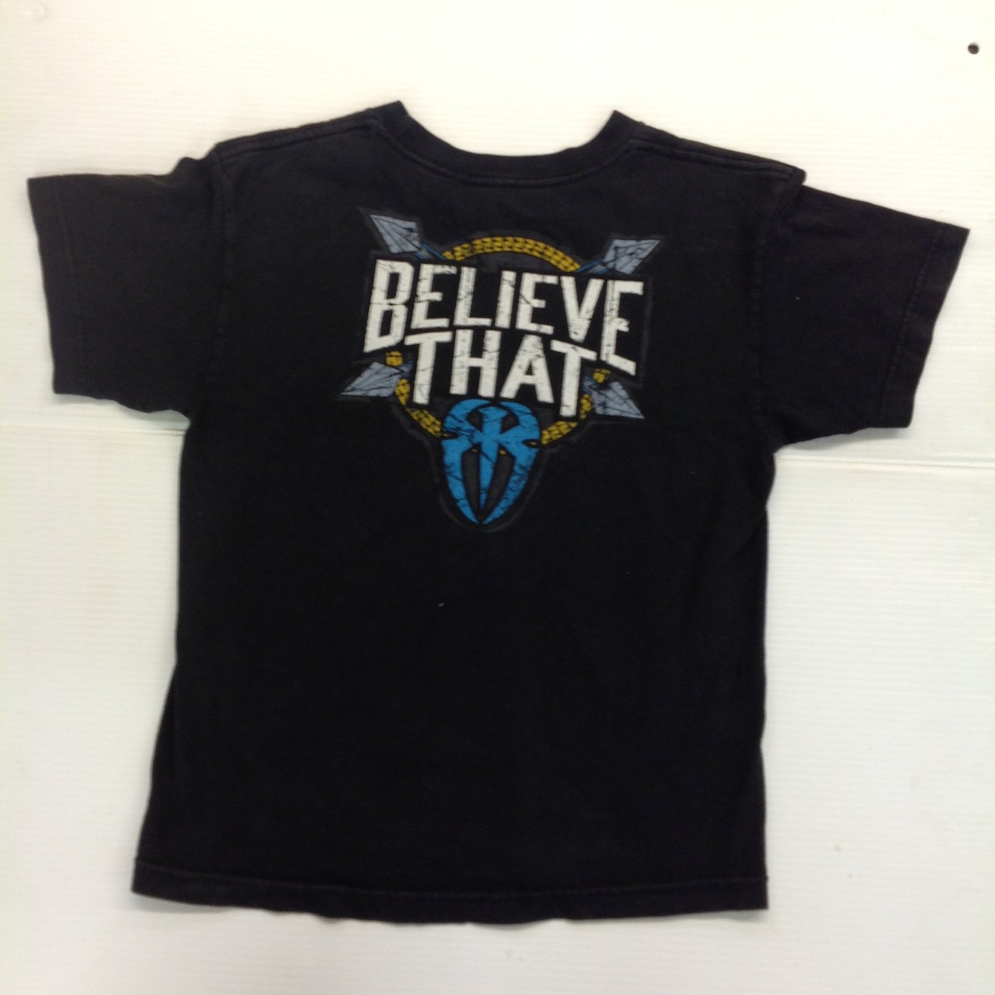 2018 WWE WWF Authentic Youth Medium Black T-Shirt Roman Empire Spare No One Spear Everyone Believe That