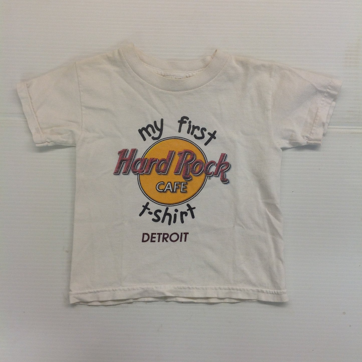 Vintage White Child's My First Hard Rock Cafe T-Shirt Detroit