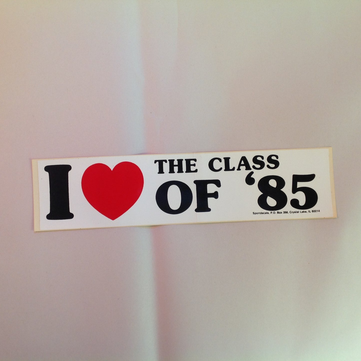 Vintage Unused Bumper Sticker Decal I Heart the Class of '85