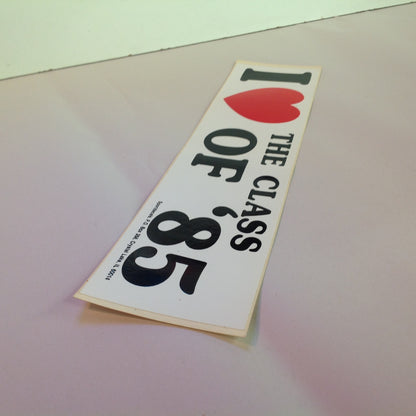 Vintage Unused Bumper Sticker Decal I Heart the Class of '85