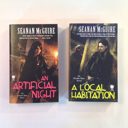 2010 2Pc Lot Mass Market Paperbacks October Daye Novels Local Habitation/Artificial Night Seanan McGuire