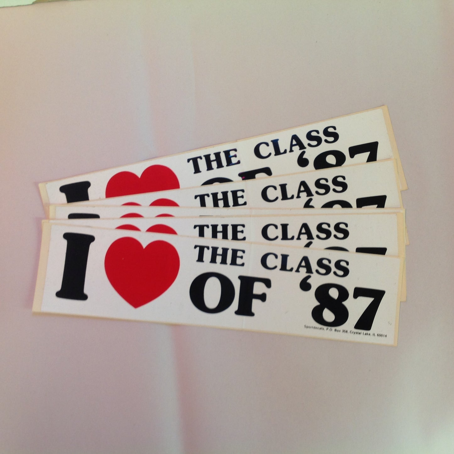 Vintage Unused Bumper Sticker Decal I Heart the Class of '87