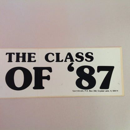 Vintage Unused Bumper Sticker Decal I Heart the Class of '87