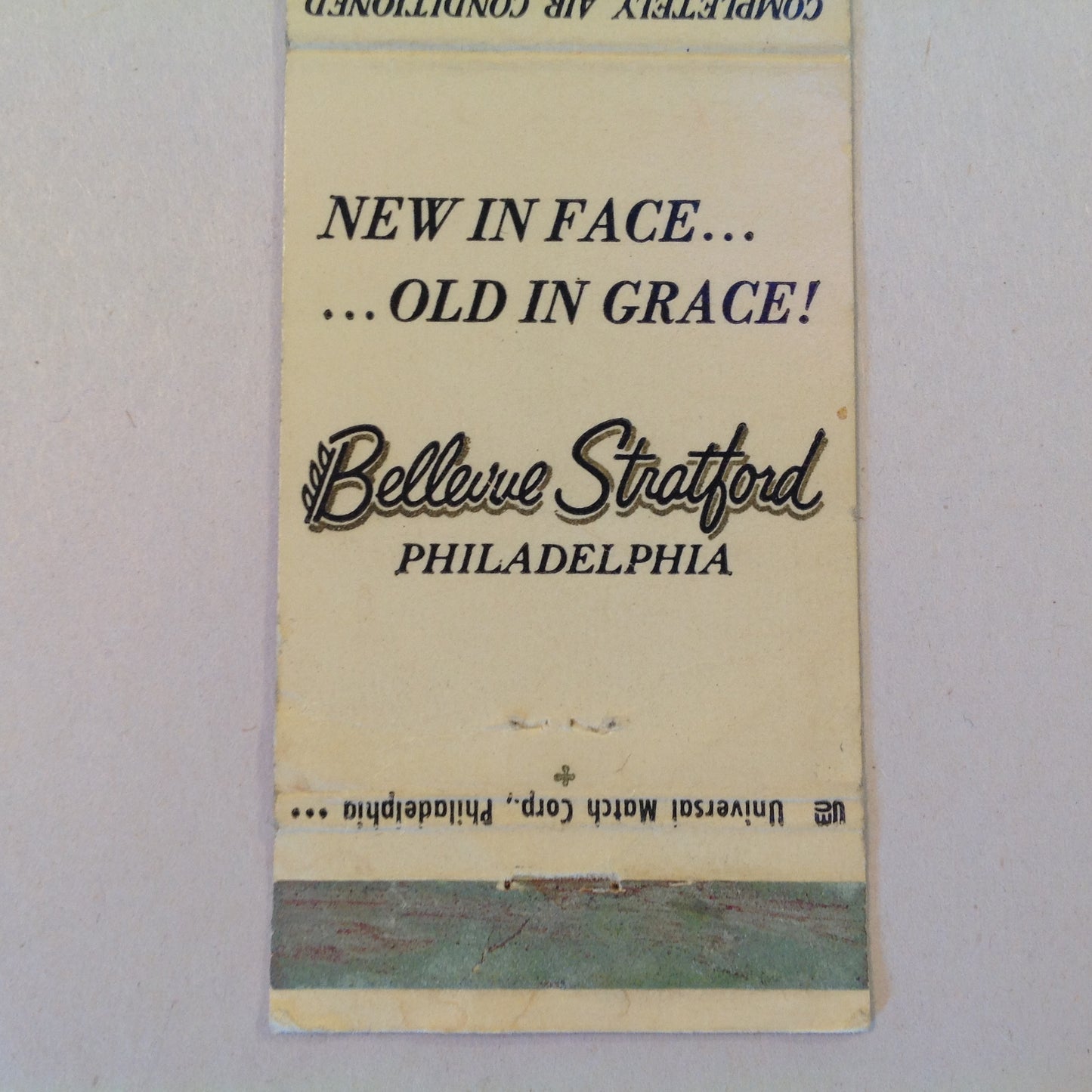 Vtg Matchbook Cover Bellevue Stratford Philadelphia New Face Old Grace Hotel PA