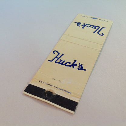 Vintage Matchbook Cover Huck's Restaurant St Clair Shores Jefferson 9 Mile Michigan