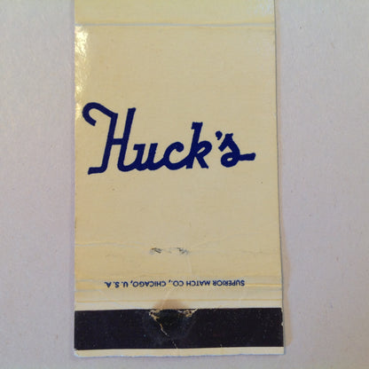 Vintage Matchbook Cover Huck's Restaurant St Clair Shores Jefferson 9 Mile Michigan