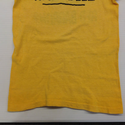 Vintage 1967-74 Child's Yellow Blue Sports T-Shirt 8 Mile Kelly Road HOA Red Barrons Mayor Walt Bezz Eastpointe Michigan