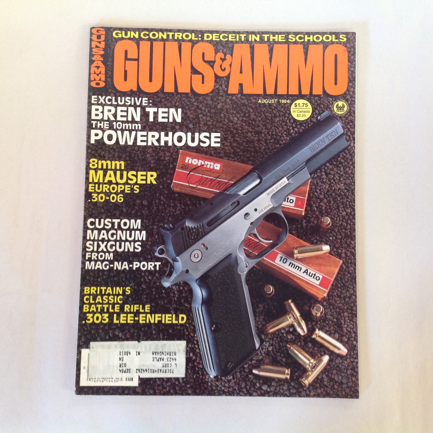 Vintage Aug 1984 Guns & Ammo Magazine Bren Ten 10mm Powerhouse