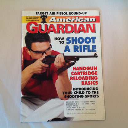 Vintage Aug 1998 American Guardian Magazine How to Shoot a Rifle Handgun Reloading Child Shooting Sports NRA Prop