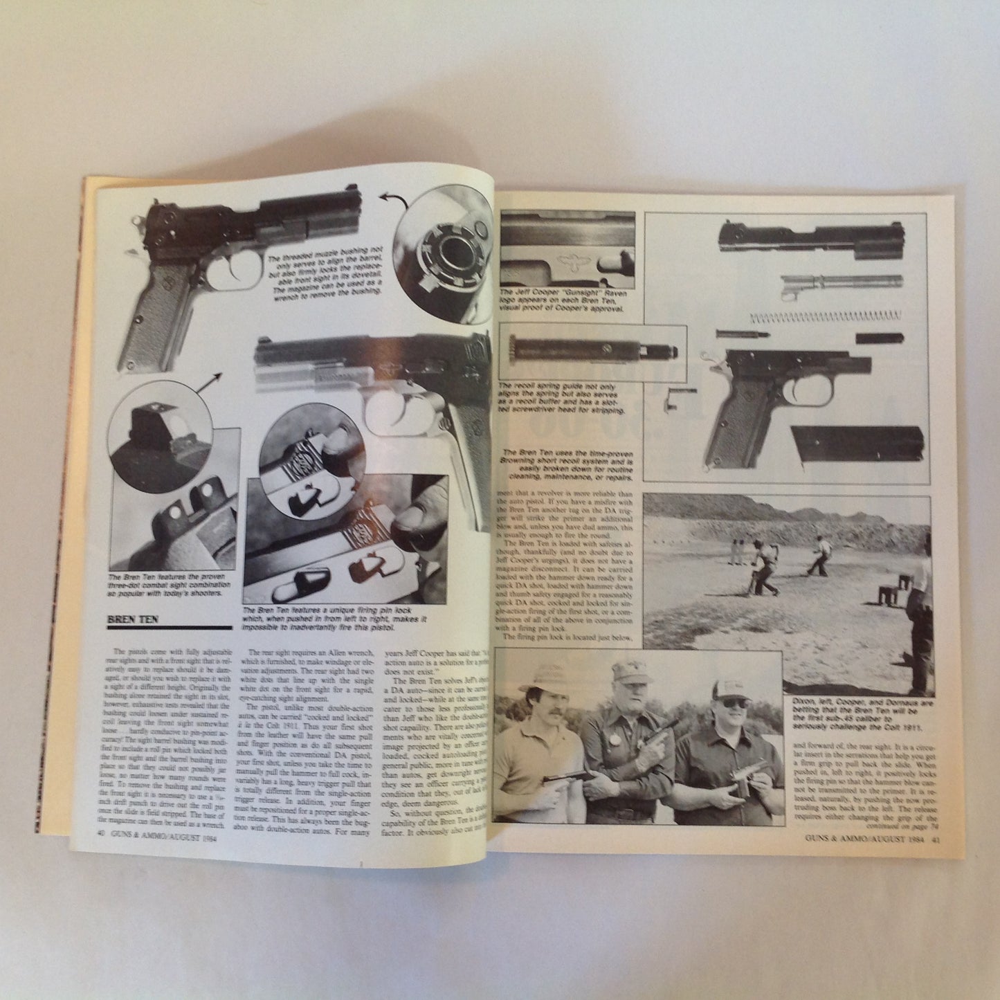 Vintage Aug 1984 Guns & Ammo Magazine Bren Ten 10mm Powerhouse