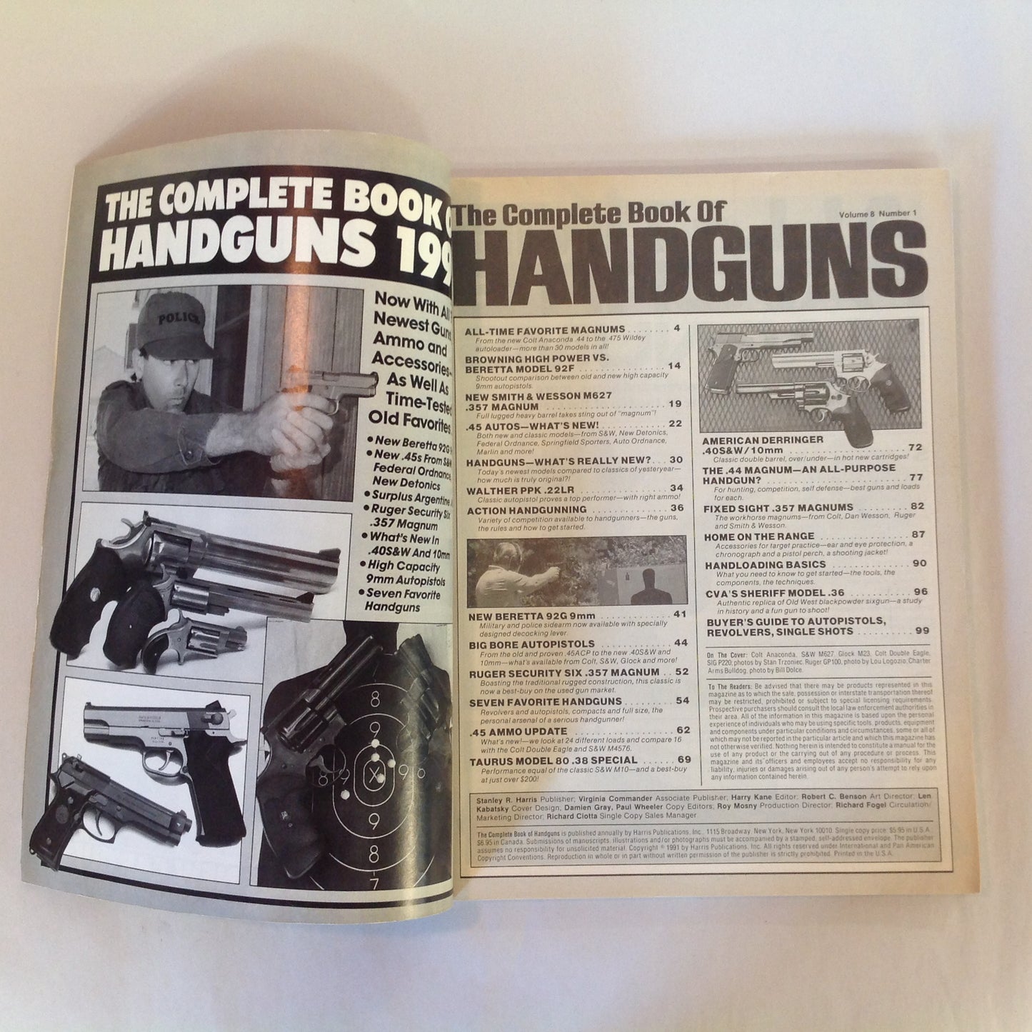 Vintage 1991 The Complete Book of Handguns Over 340 Buyer's Guide