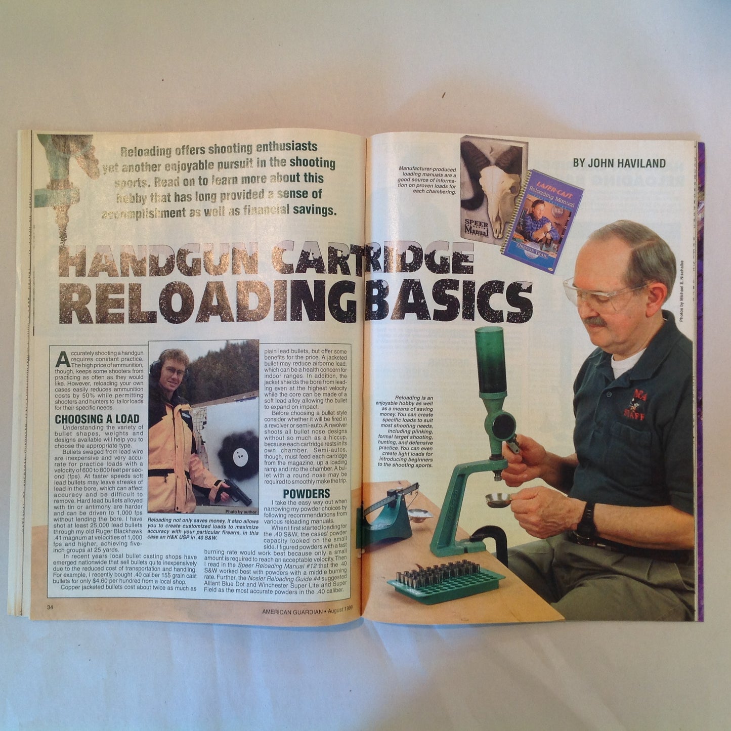 Vintage Aug 1998 American Guardian Magazine How to Shoot a Rifle Handgun Reloading Child Shooting Sports NRA Prop