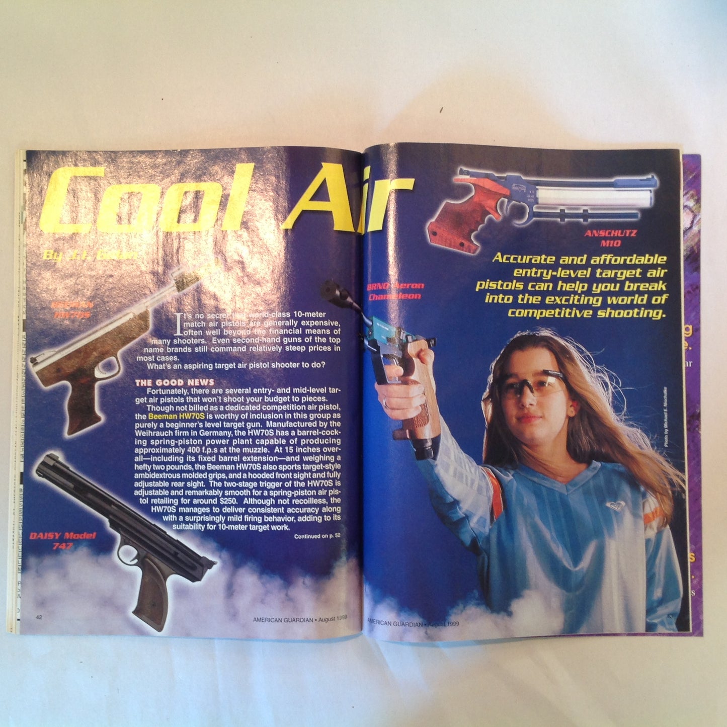 Vintage Aug 1998 American Guardian Magazine How to Shoot a Rifle Handgun Reloading Child Shooting Sports NRA Prop