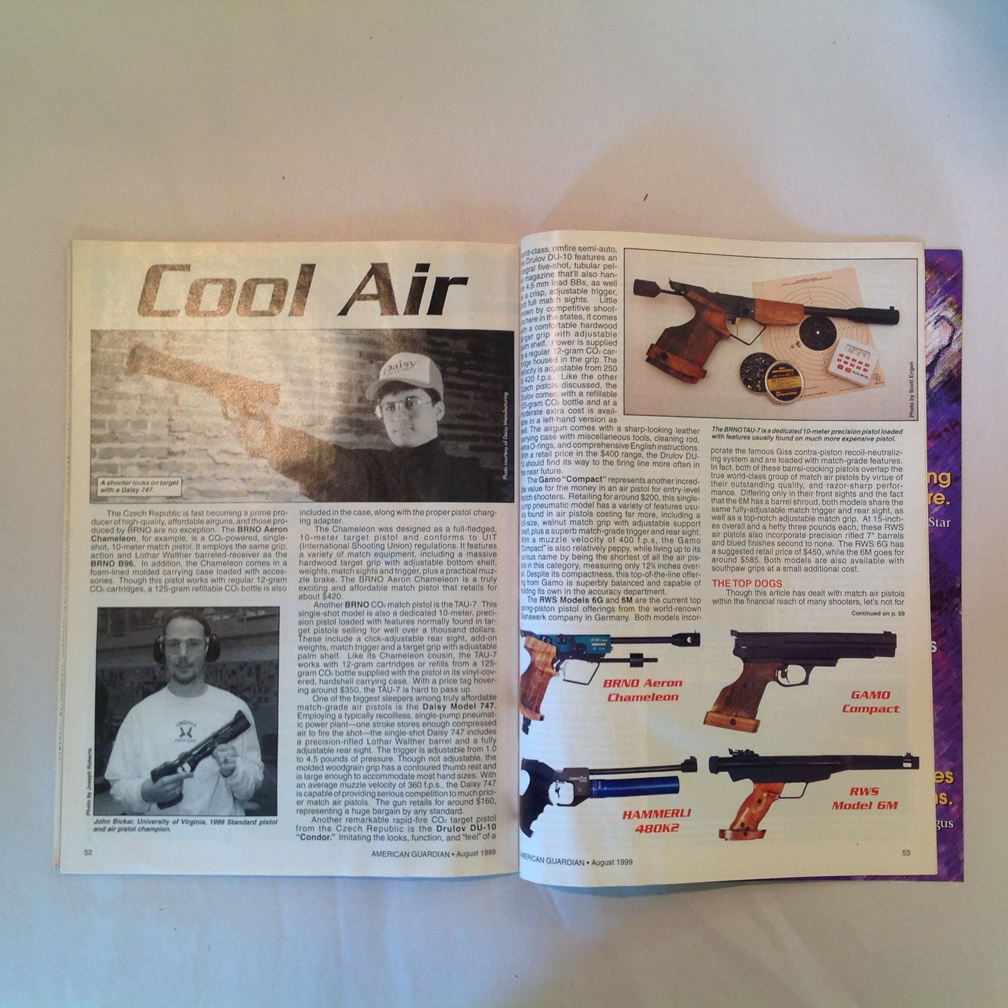 Vintage Aug 1998 American Guardian Magazine How to Shoot a Rifle Handgun Reloading Child Shooting Sports NRA Prop