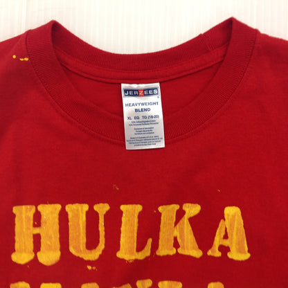 Vintage XL Jerzees Red Child T-Shirt Hulka Mania Rare