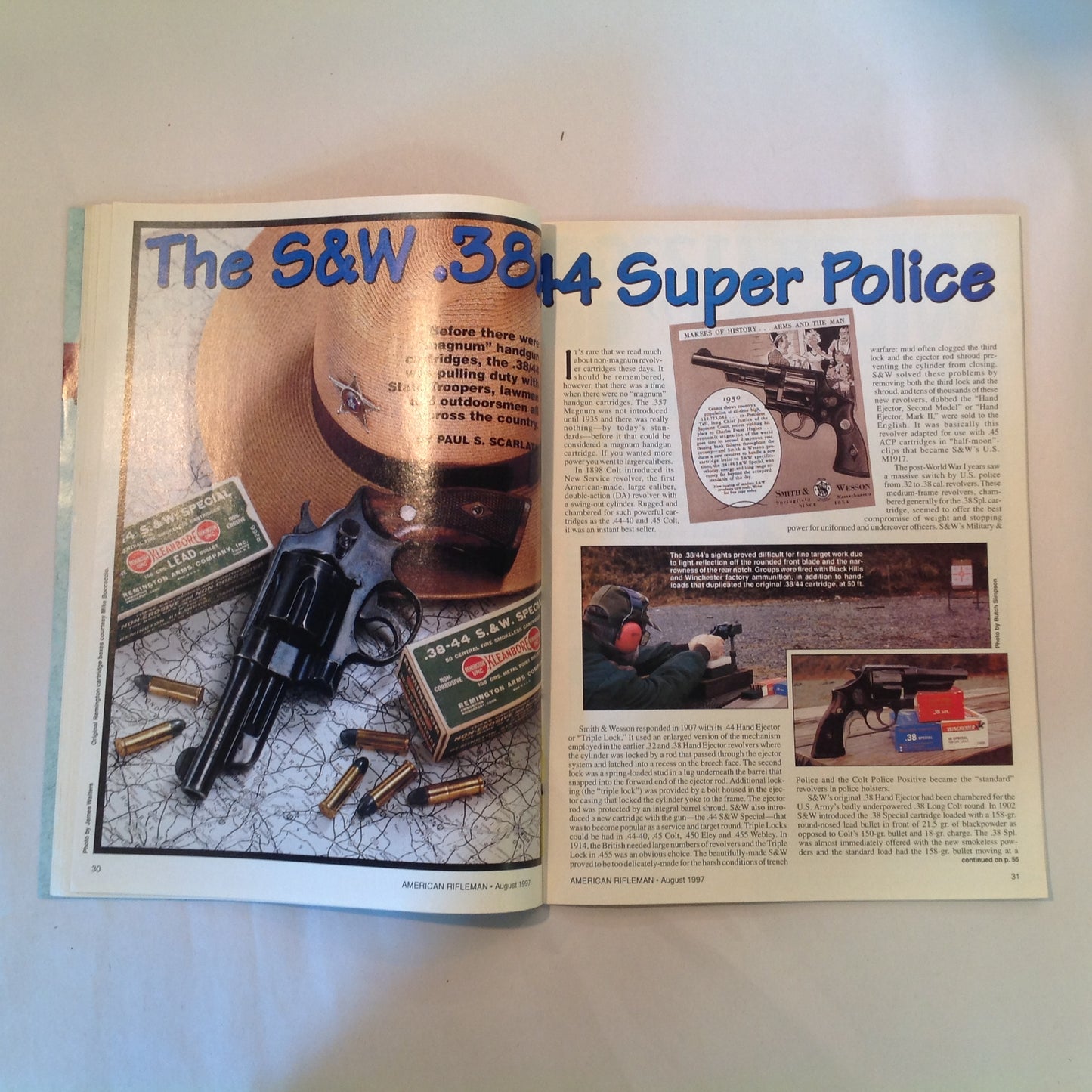 Vintage Aug 1997 American Rifleman Magazine Factory Custom Handguns John Browning Auto Rifle