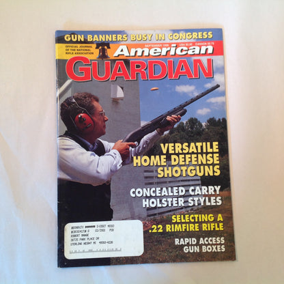 Vintage Sep 1999 American Guardian Magazine Versatile Home Defense Shotguns Concealed Carry Holtsters .22 Rimfire NRA Prop