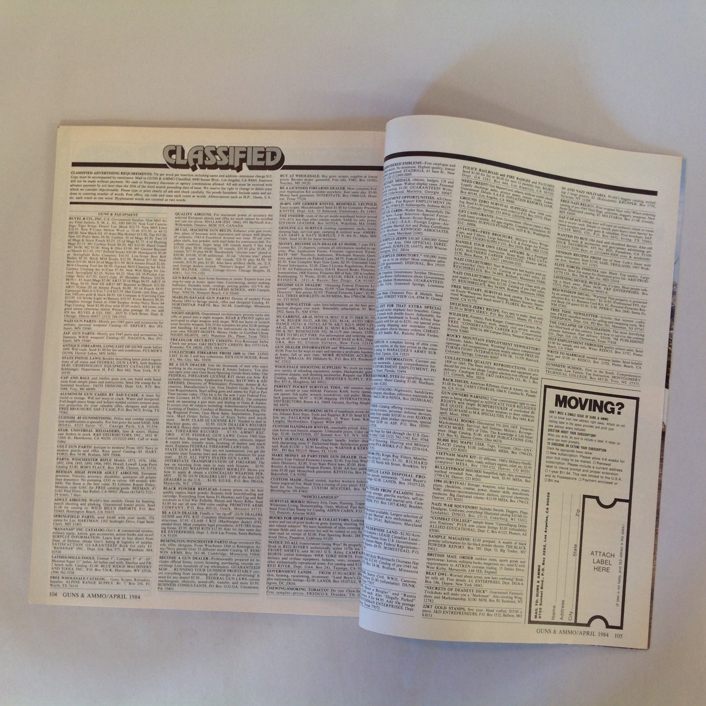 Vintage Apr 1984 Guns & Ammo Magazine At Last! A Left-Hand .45 ACP