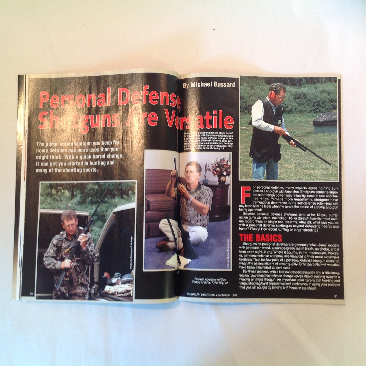 Vintage Sep 1999 American Guardian Magazine Versatile Home Defense Shotguns Concealed Carry Holtsters .22 Rimfire NRA Prop