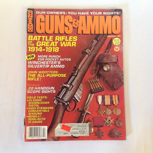 Vintage Feb 1982 Guns & Ammo Magazine Battle Rifles of the Great War 1914-1918
