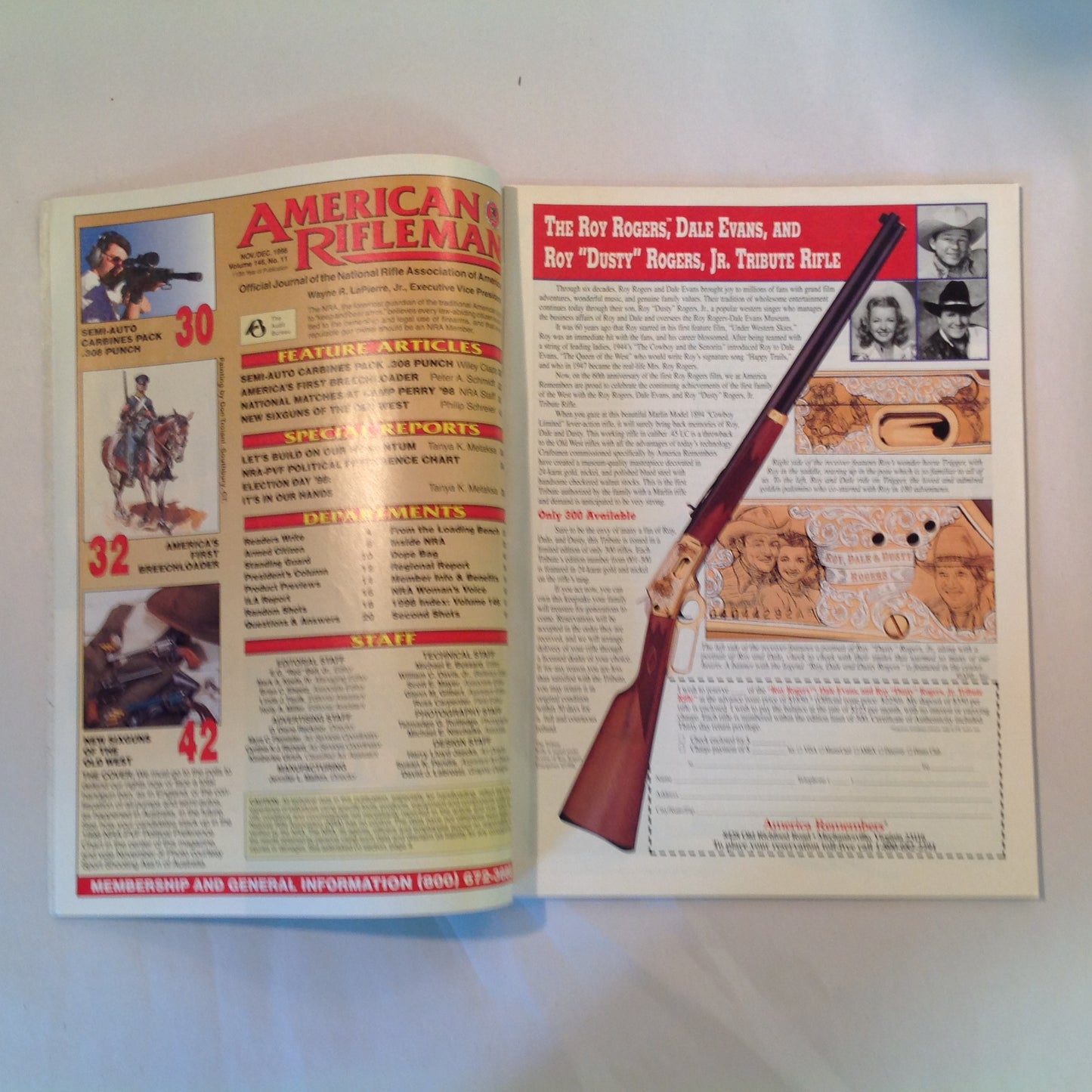 Vintage Nov/Dec 1998 American Rifleman Magazine It Can Happen Here Unless You VOTE! NRA Prop