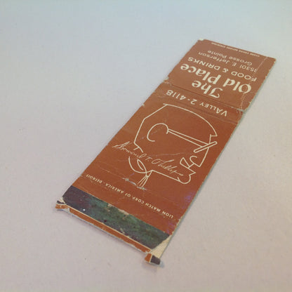 Vtg Matchbook Cover The Old Place Food & Drinks Grosse Pointe Michigan Desmond T. Phillips