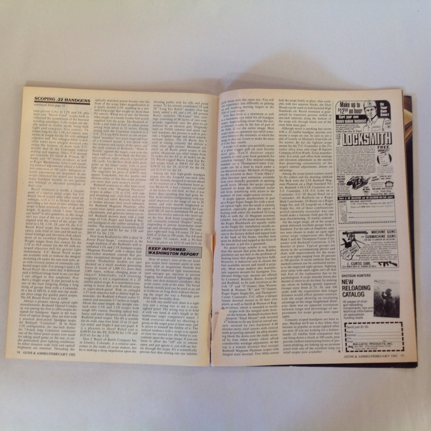 Vintage Feb 1982 Guns & Ammo Magazine Battle Rifles of the Great War 1914-1918