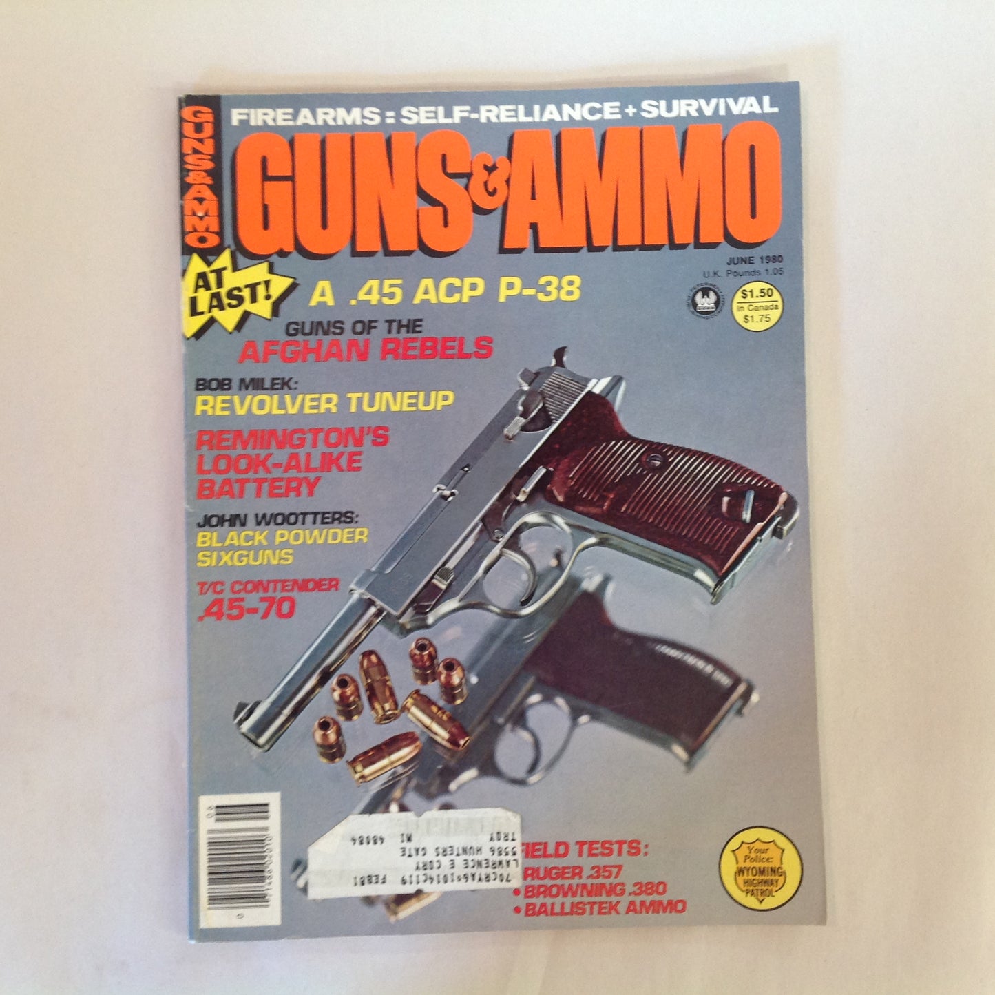 Vintage Jun 1980 Guns & Ammo Magazine At Last! A .45 ACP P-38