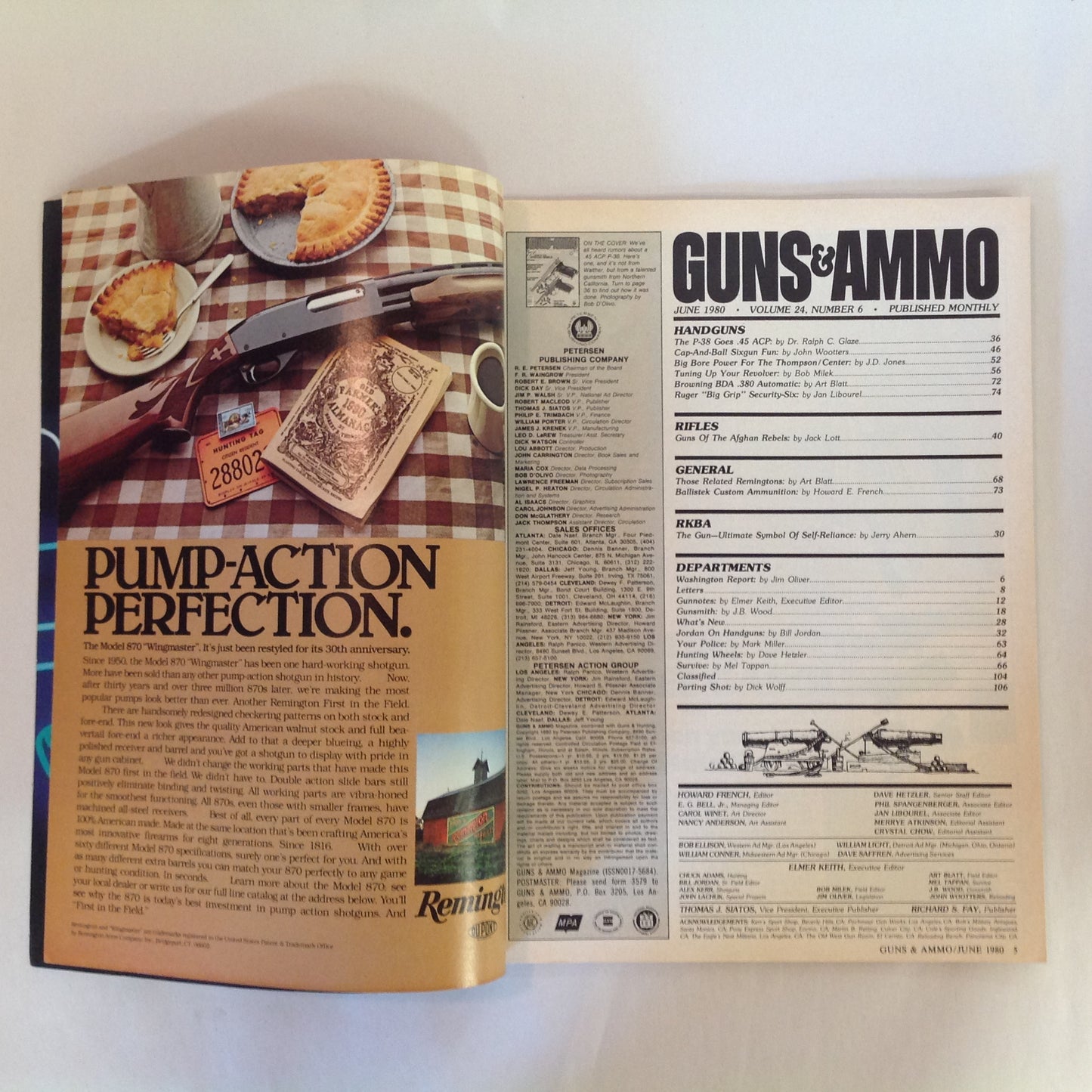 Vintage Jun 1980 Guns & Ammo Magazine At Last! A .45 ACP P-38