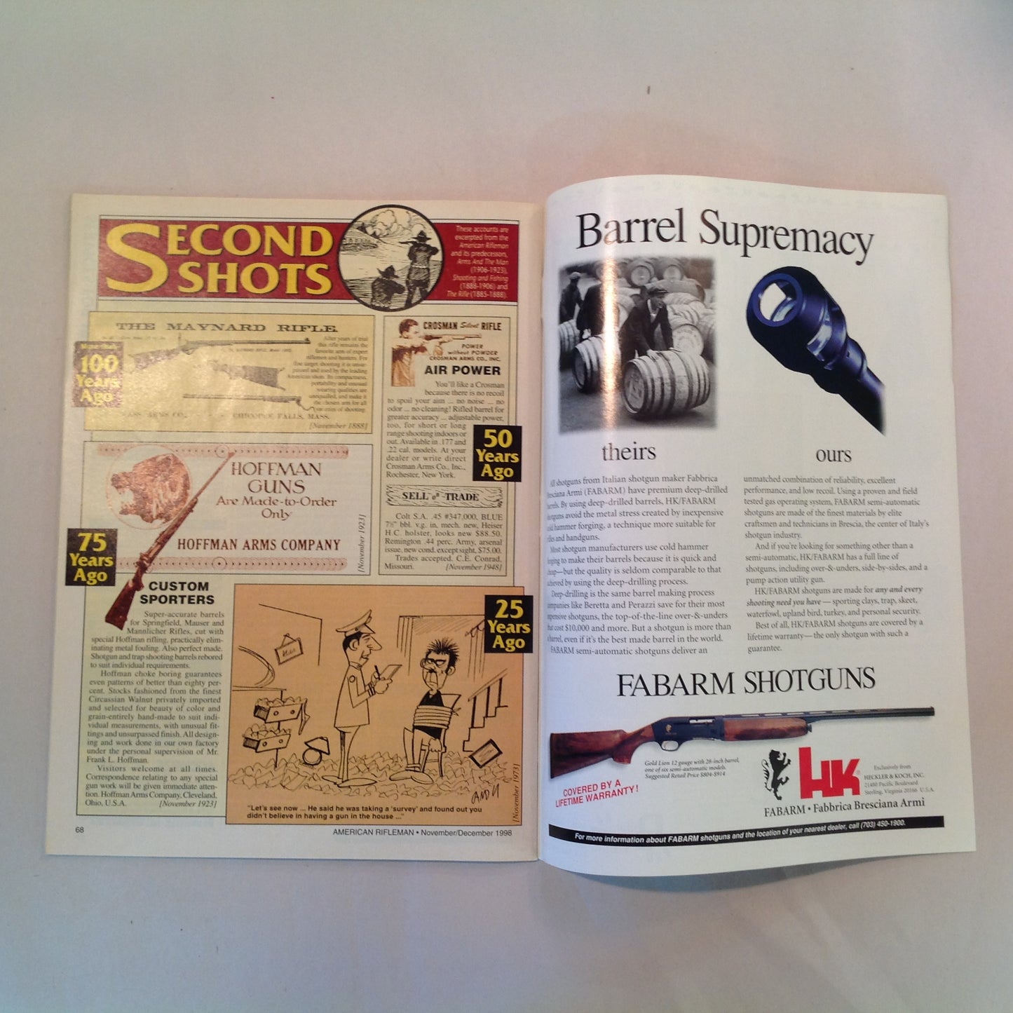 Vintage Nov/Dec 1998 American Rifleman Magazine It Can Happen Here Unless You VOTE! NRA Prop