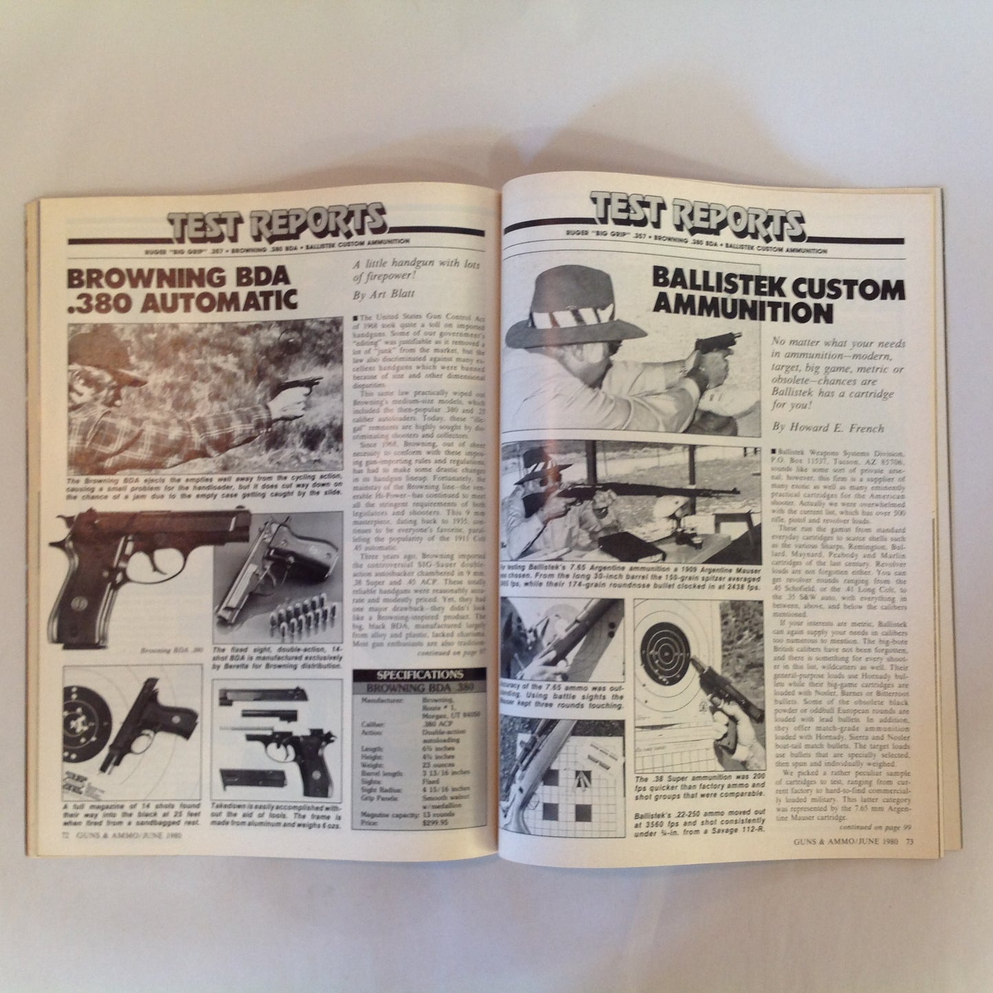 Vintage Jun 1980 Guns & Ammo Magazine At Last! A .45 ACP P-38